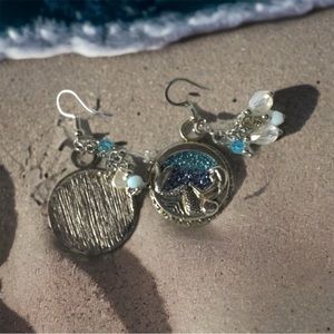 Mermaid whimsical Celestial Enchanted Druzy Dangle Earrings